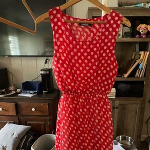 Red white poke a dot sun dress